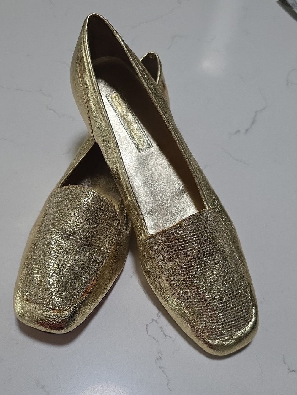 ENZO ANGIOLINI NWOT Gold Metallic Women's Slip-On Loafers Size 9.5 N
